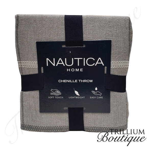 Nautica Other - Nautica Chenille Benchley Throw Blanket Gray